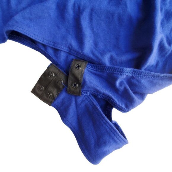 N Y and Co Thong Bodysuit Sweet Pea Stretch Royal Blue Jersey Knit Womens XLarge - Picture 5 of 8